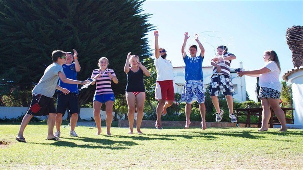 Teenagers game on holiday in club