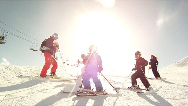 Little ones on the slopes.