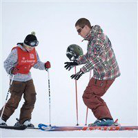 Teaching child to ski