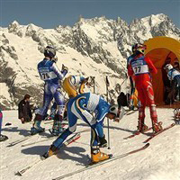 Skiiers at top of lift