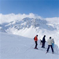 Skiiers on Tignes