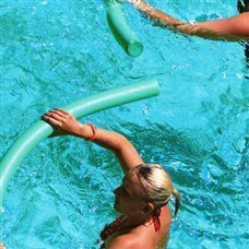 aqua aerobics in swimming pool